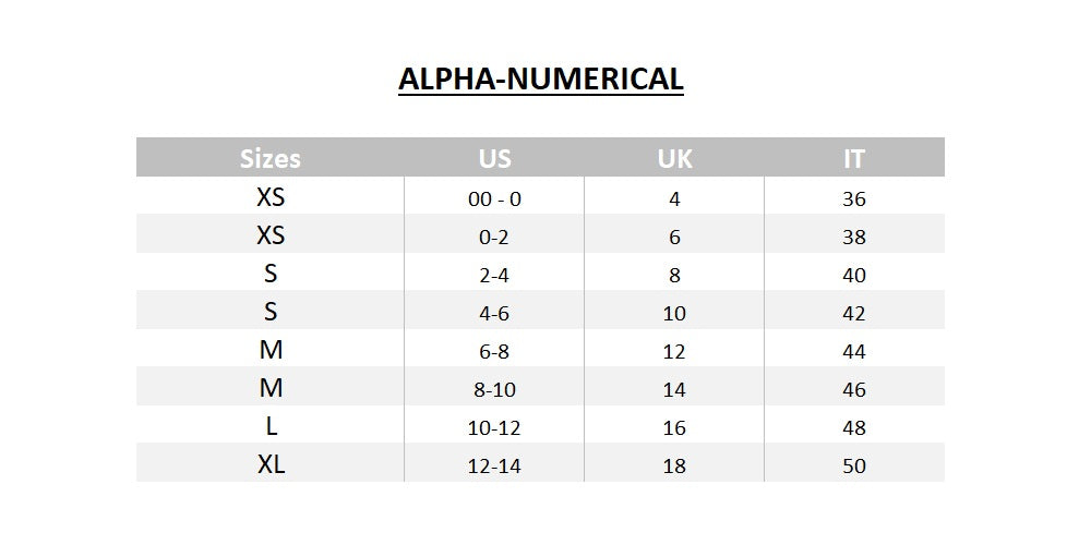 Product size guide