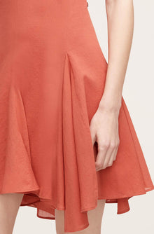 Cotton Voile Godet Dress | Carnelian