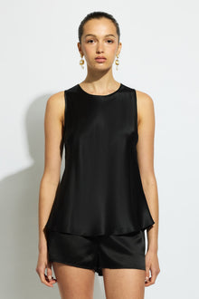 The Pure Silk Singlet By GINIA In Black