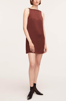 Heavy Satin Shift Dress | Raisin