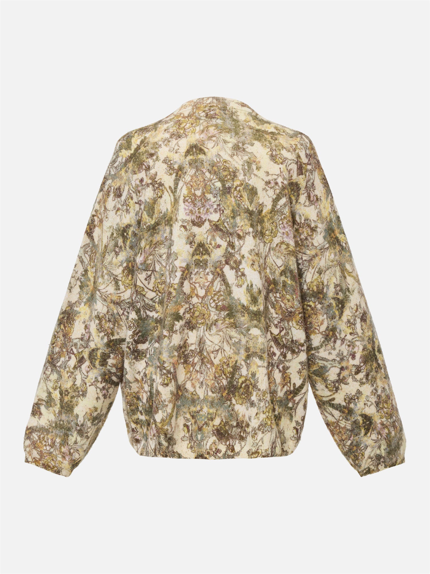 Ethnic Print Cashmere Sweater | Beige