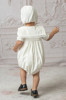 Helenus Velour Ivory Romper - Petite Maison Kids