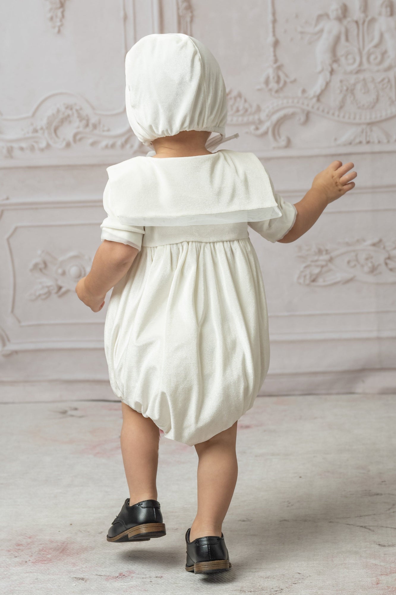 Helenus Velour Ivory Romper - Petite Maison Kids