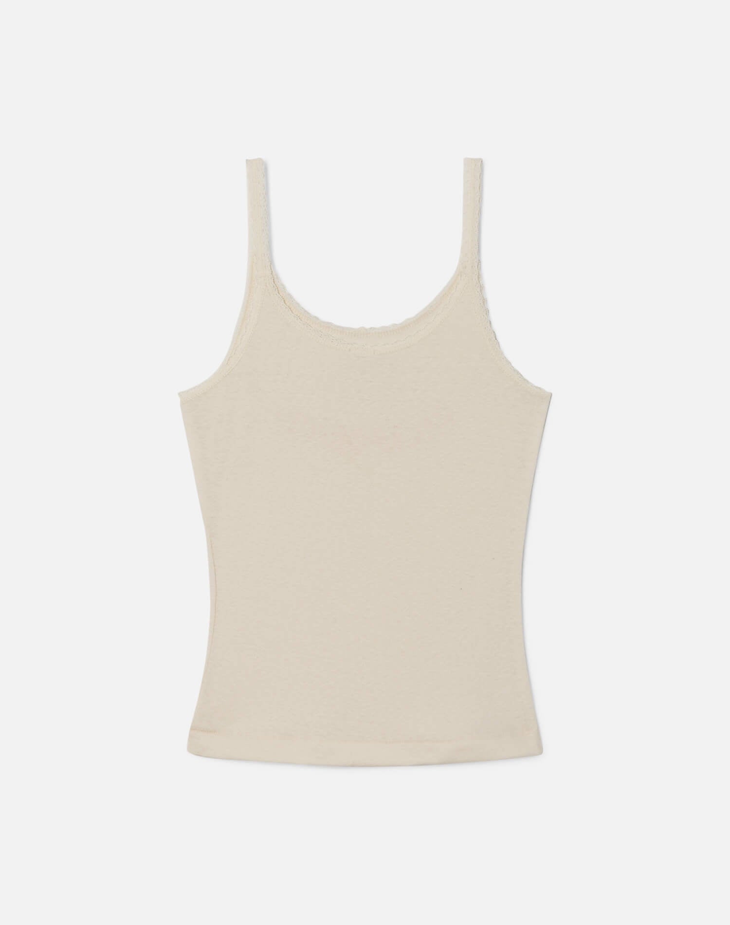 Womens | Lace Strap "Greetings From CA" Tank | Vintage White