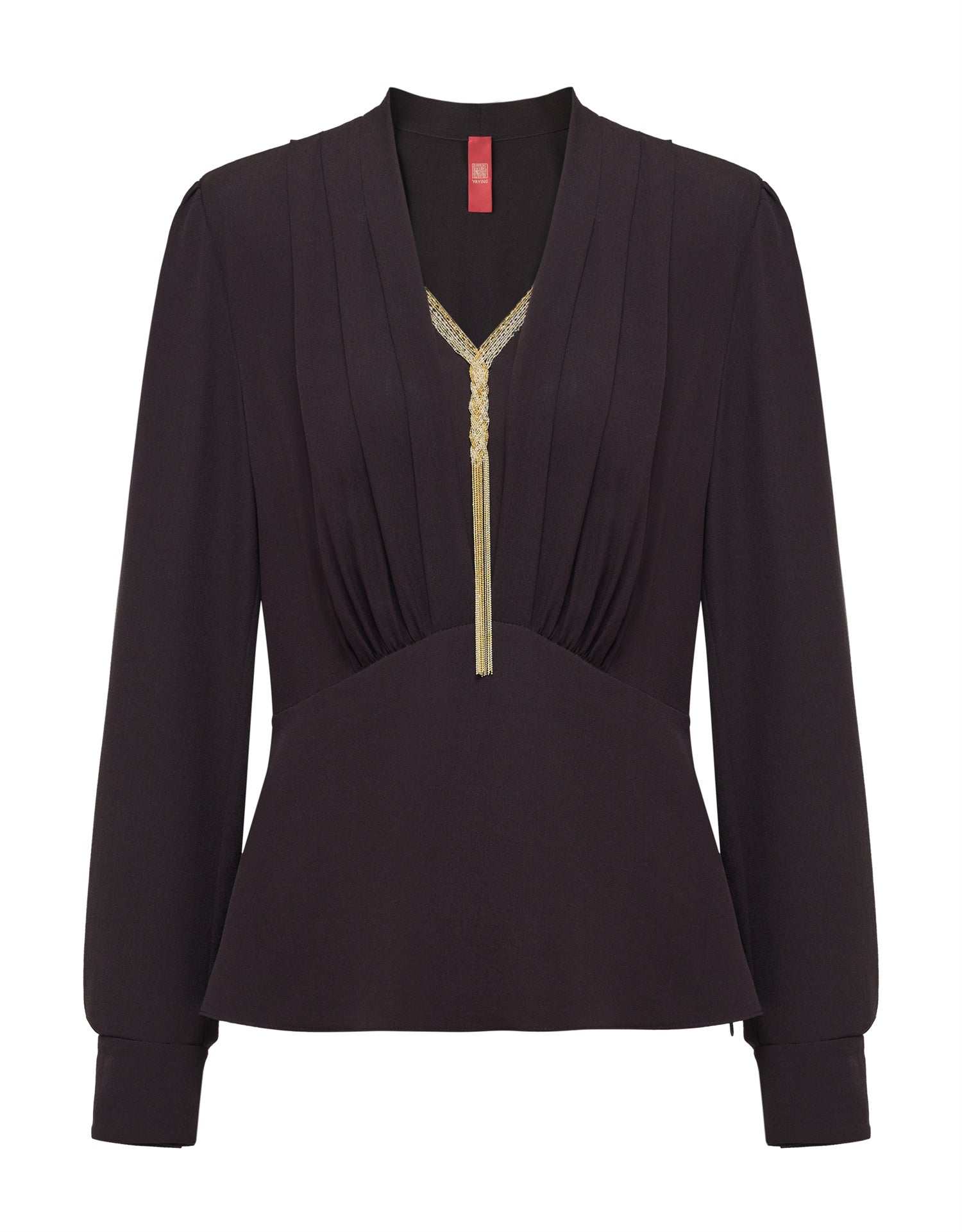 Silk Waist-Cinched Shirt | Purple