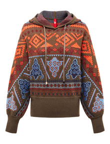 High-waisted Hooded Sweatshirt | Green