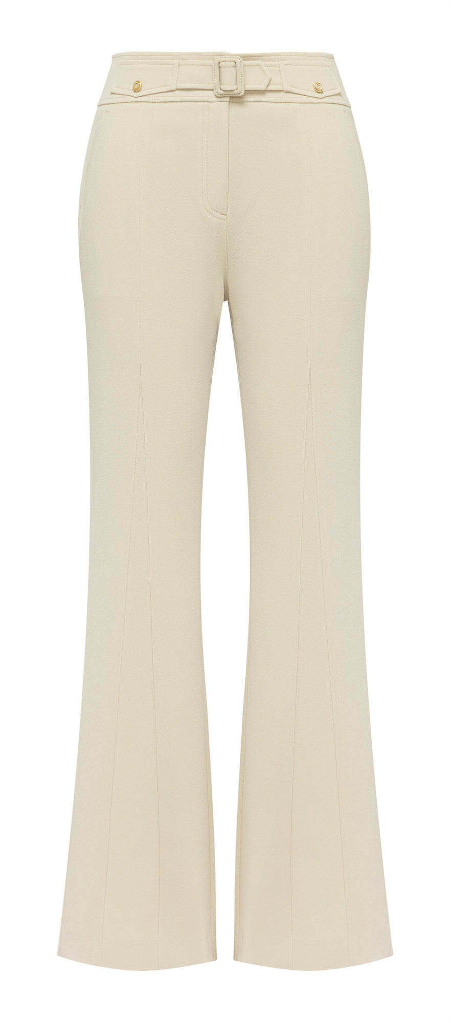 Triacetate Straight Flared Pants | Beige
