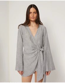 Women | Air Linen Wrap Dress | Grey