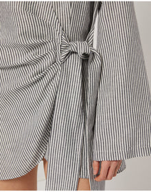 Women | Air Linen Wrap Dress | Grey