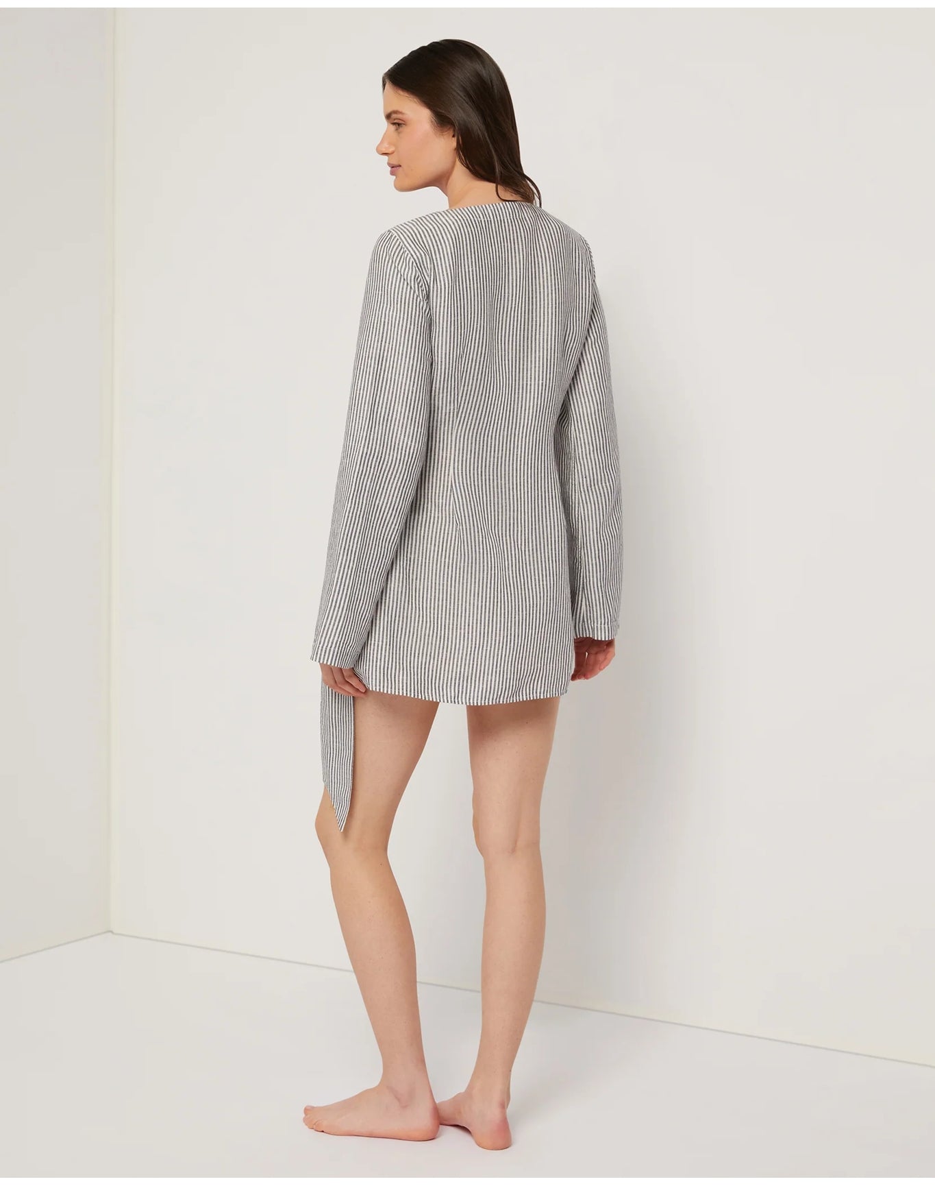 Women | Air Linen Wrap Dress | Grey