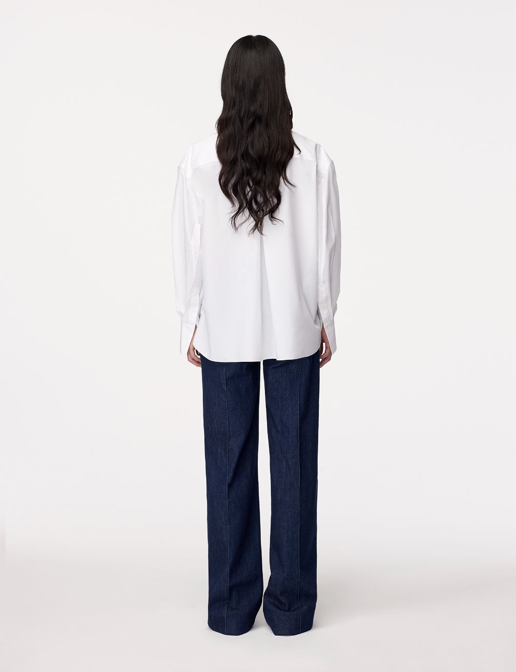 Another Tomorrow Detachable Bandana Blouse in White – Cotton Women's Top