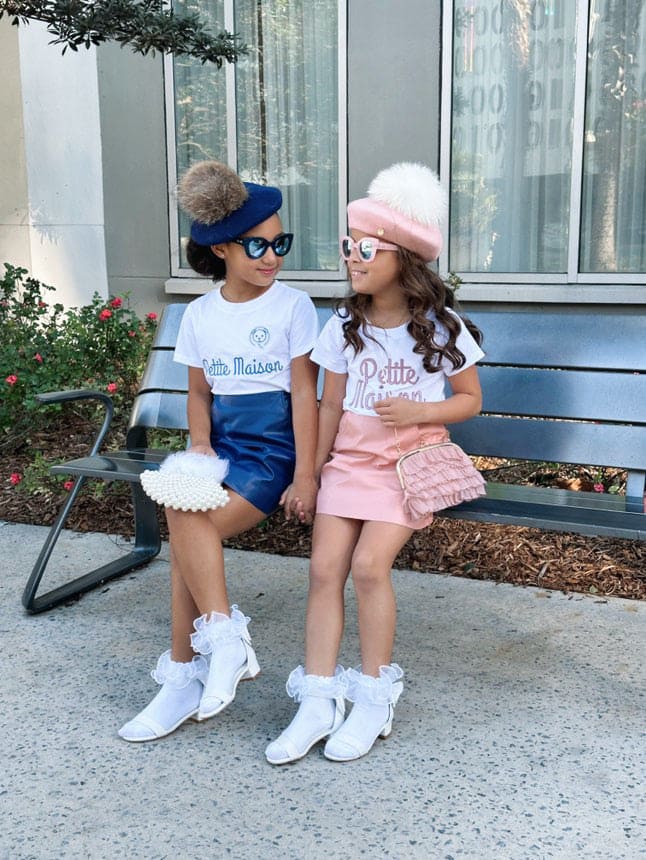 Girl | Vegan Leather Skirt | Navy