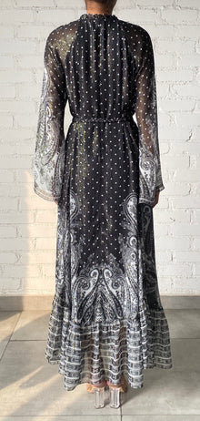 Viri V-Neck Sleeveless Long Dress | Black/White