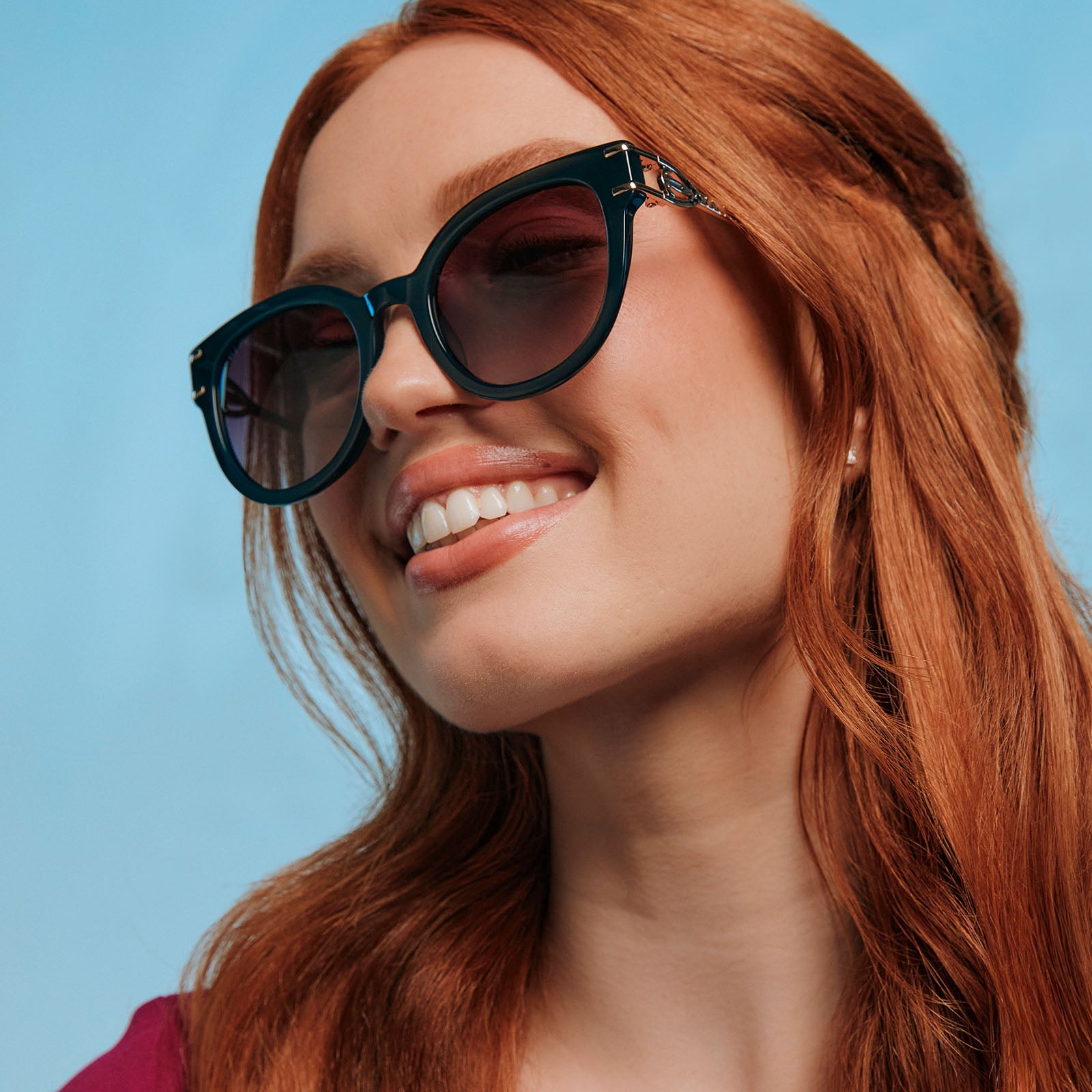 Womens | Anna Sunglasses | Rich Emerald | Royal Purple Gradient Lenses