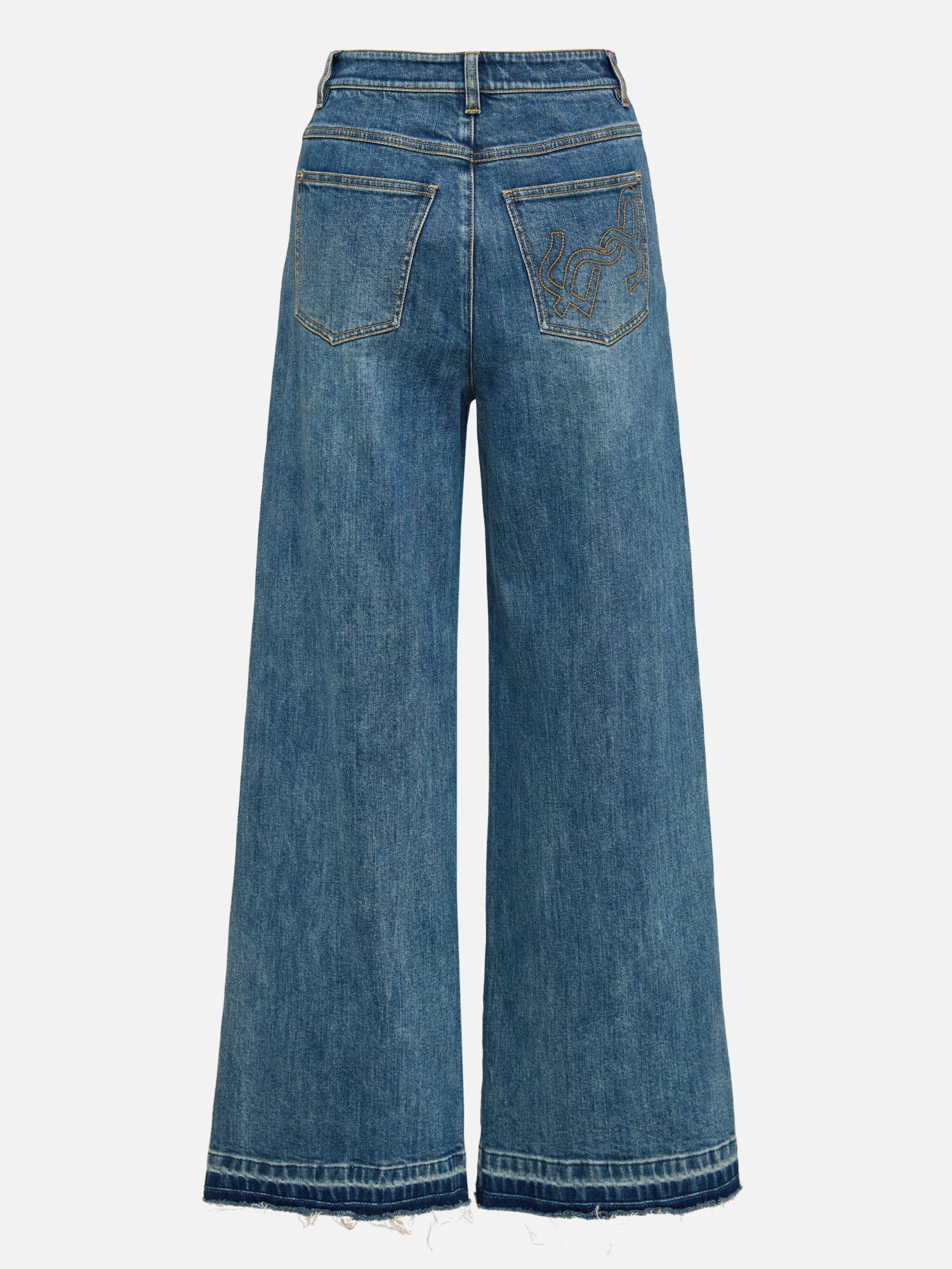 Wide-Leg Denim Trousers | Blue