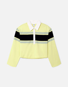 Womens | Cut Off Rugby Polo | Limeade Stripe
