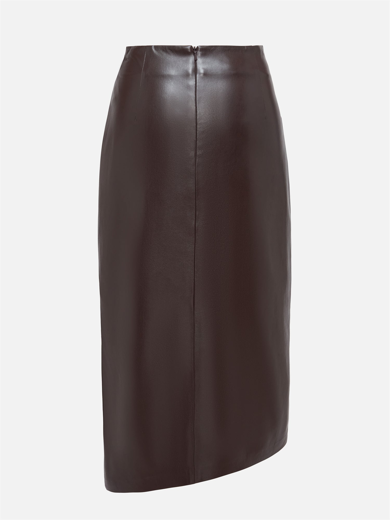 Leather Skirt with split | Brown