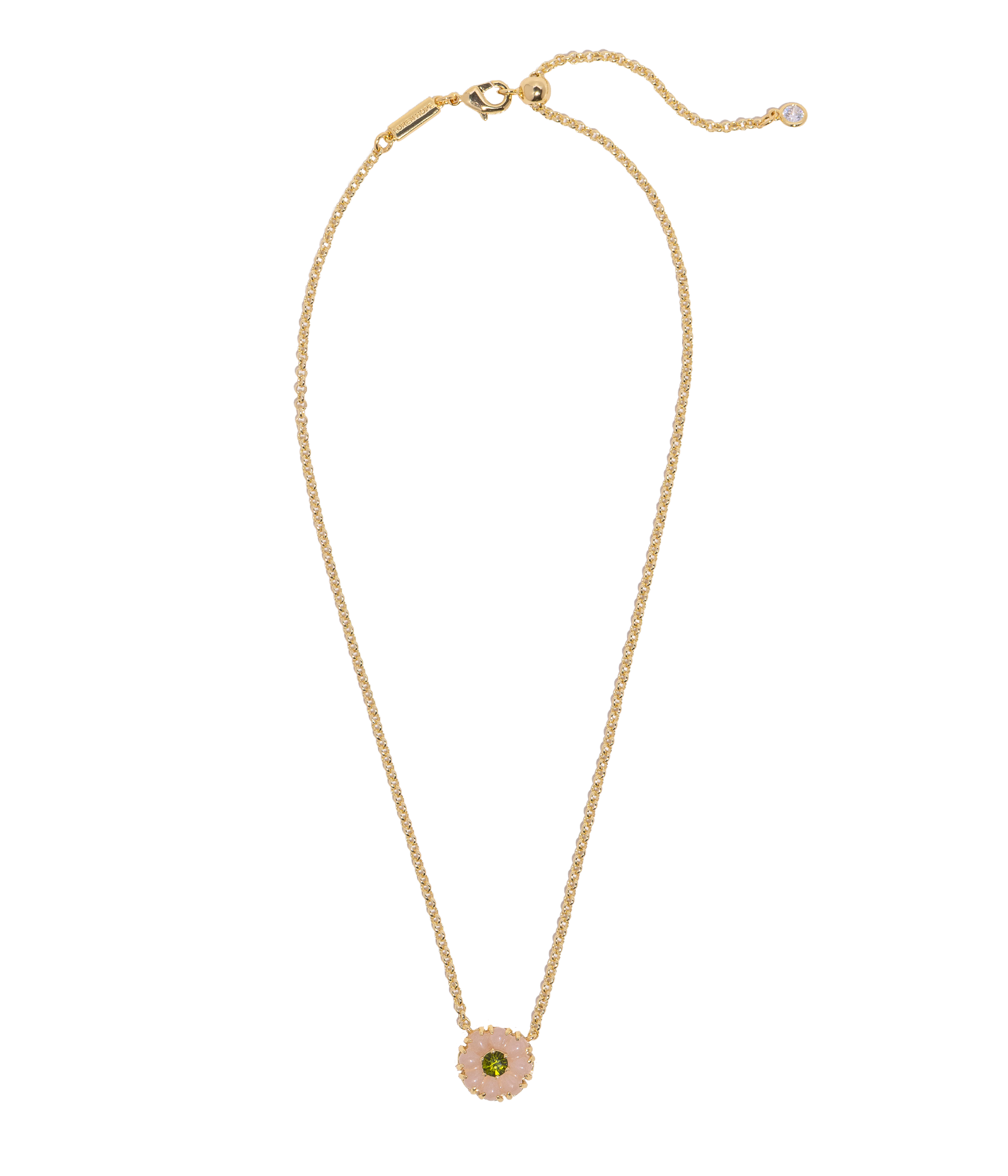 Emeline Flower Necklace in Rose Quartz - Loren Hope