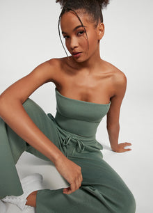Chunky Knit Crop Top | Sage Green