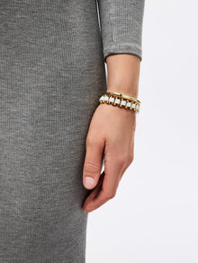 Ora Watch Strap Bracelet | 14K Gold on Stainless Steel | Gold/White Ceramic