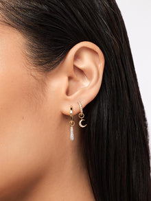 Micropave Drop Earring Charms | 14K Gold on Brass/Rhodium on Brass | Cubic Zirconia