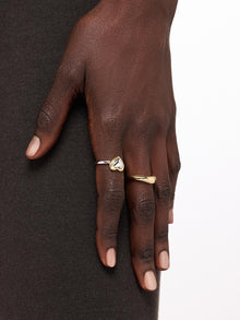 Camelia Heart Ring | 14K Gold on Brass/Rhodium on Brass