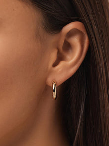 Bold C-Small Chunky Hoop Earrings | 10K Solid Gold