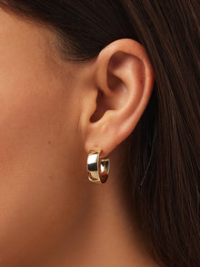 Bold Small Huggie Hoop Earrings | 10K Solid Gold