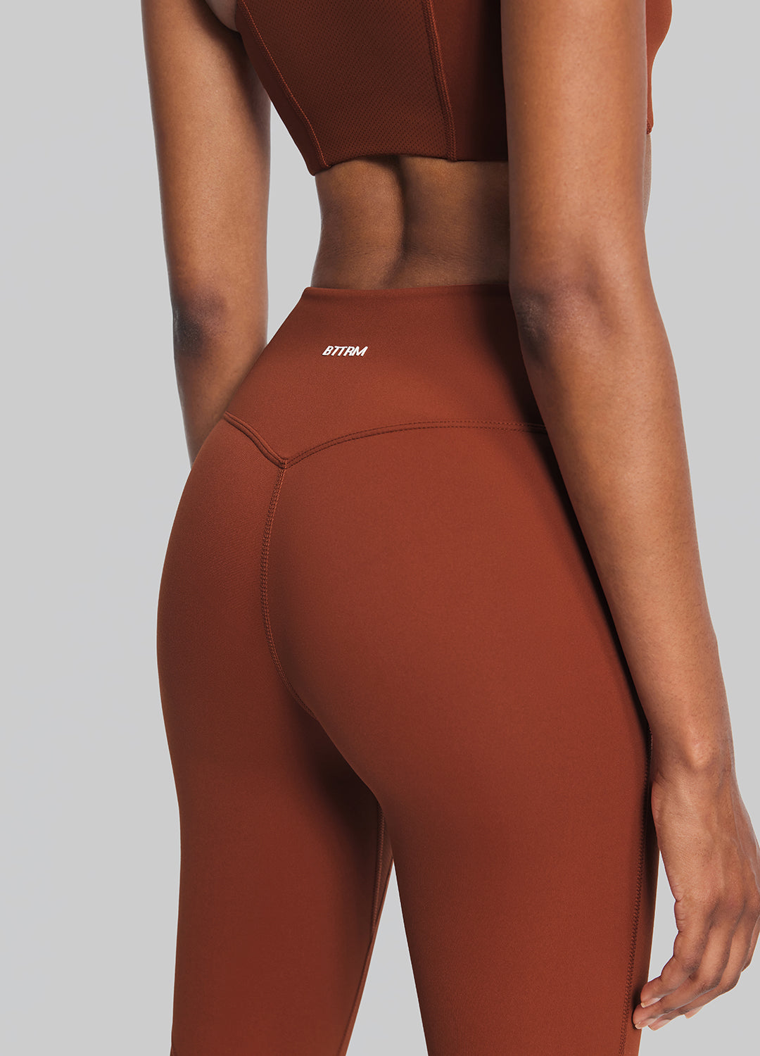 High-Waisted Impact Mesh Leggings | Rust Brown