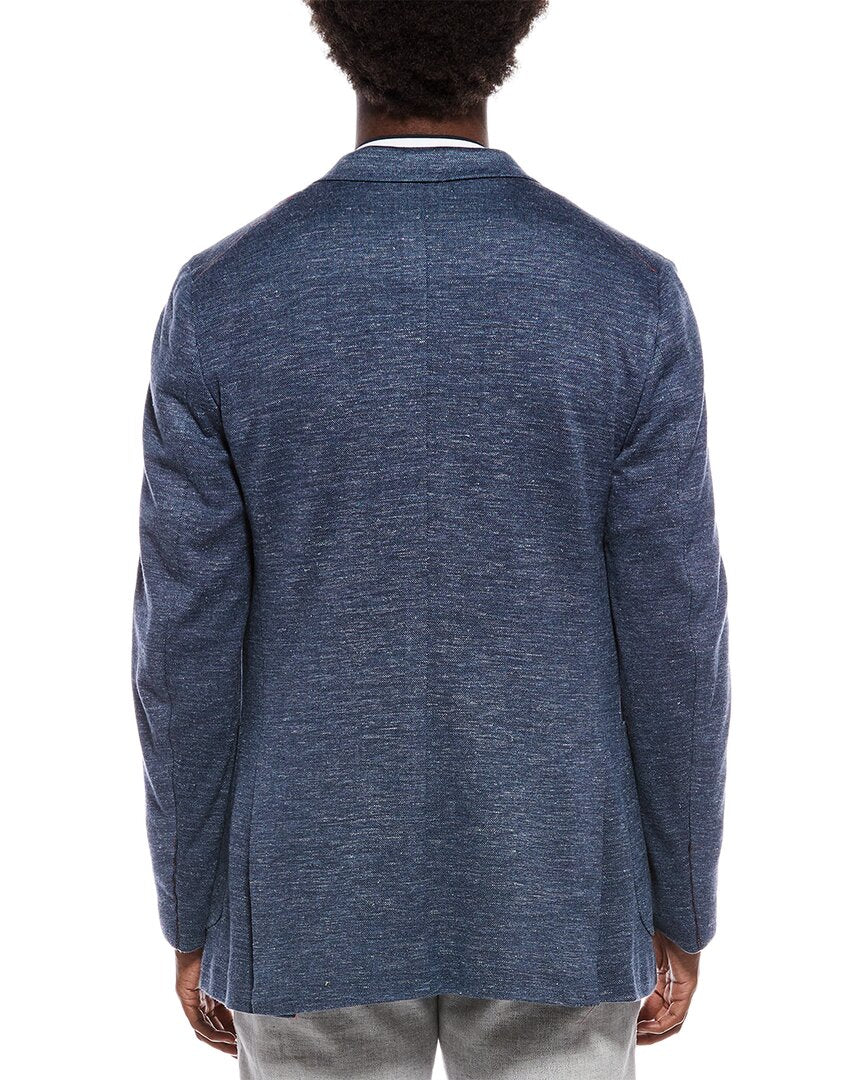 ISAIA | Mens | Wool, Silk, & Linen-Blend Blazer | Blue