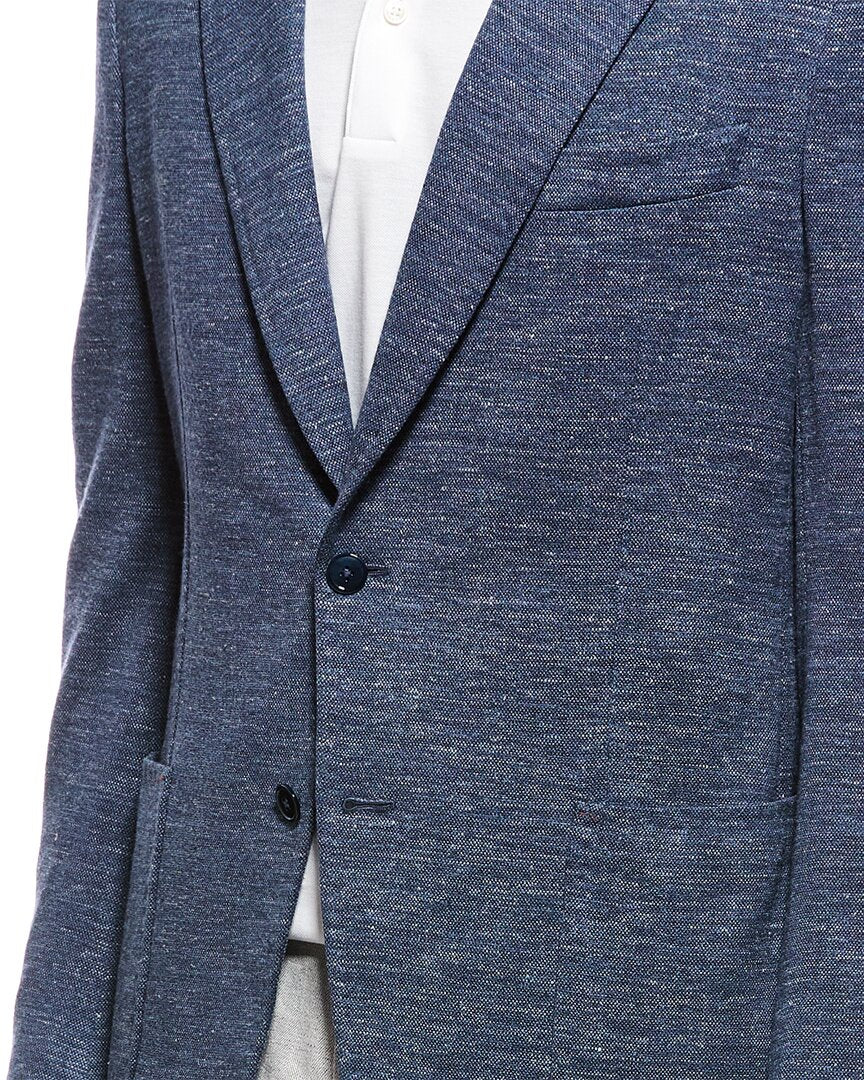ISAIA | Mens | Wool, Silk, & Linen-Blend Blazer | Blue