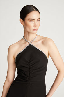 Halston | Piper Dress With Crystal Trim | Black