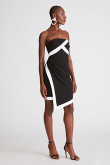 Halston | Lanie Dress In Crepe | Black/ White