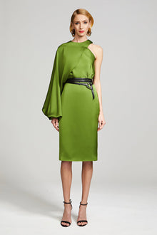 Halston | Christa Dress In Satin | Mojito