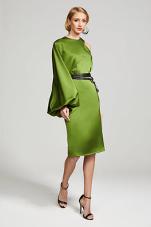 Halston | Christa Dress In Satin | Mojito