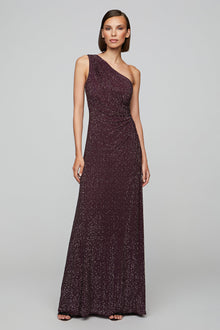 Halston | Rafelle Long Dress | Black Raspberry