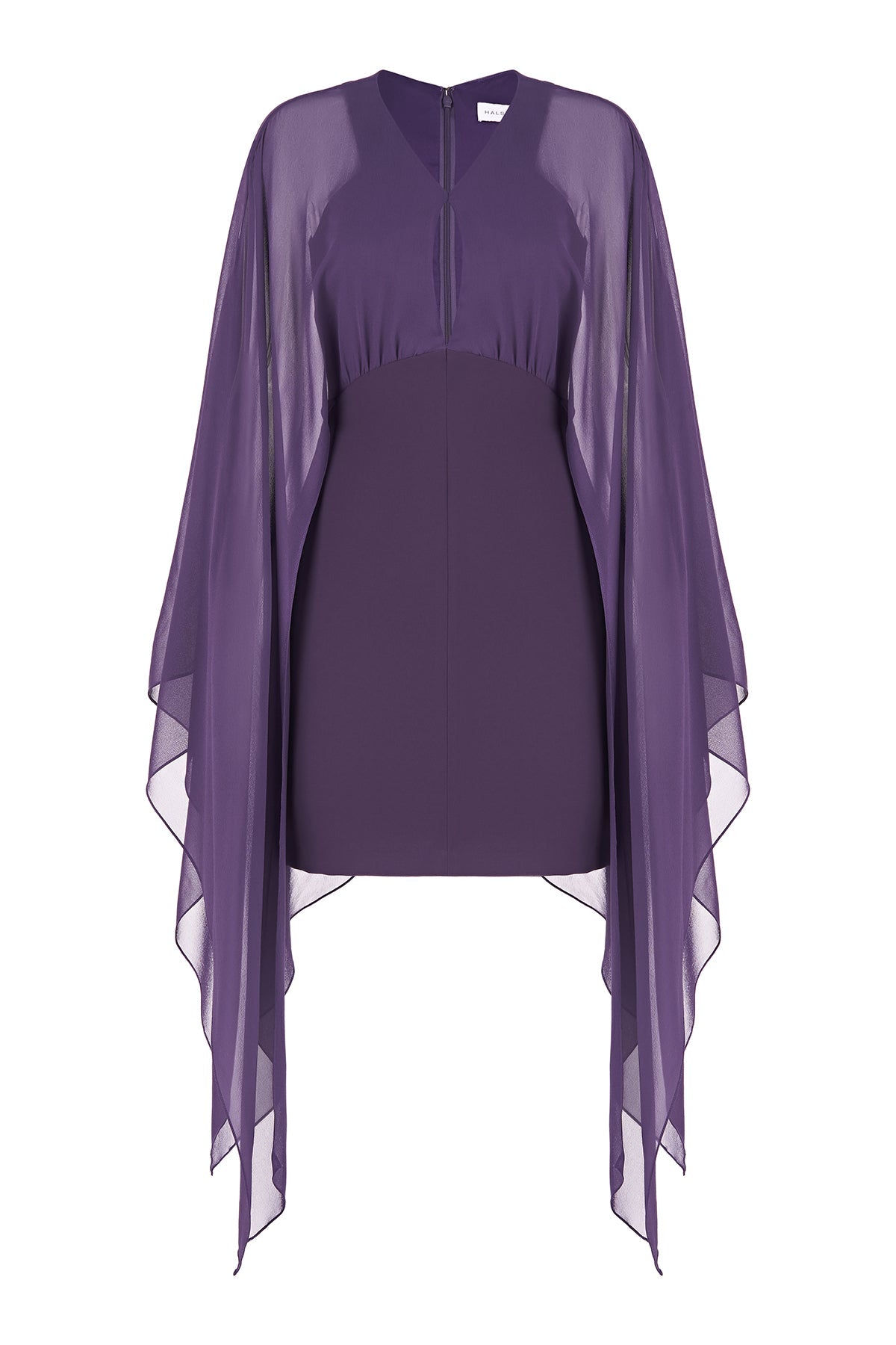 Halston | Kennedy Dress In Crepe And Chiffon | Eggplant