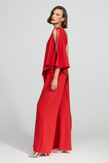 Halston | Ignacia Jumpsuit In Luxe Crepe | Flame