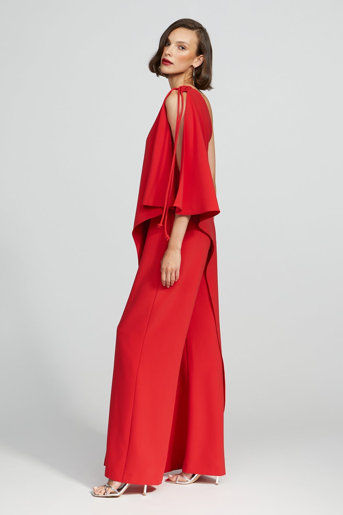 Halston | Ignacia Jumpsuit In Luxe Crepe | Flame