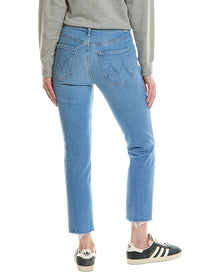 MOTHER | Womens | The Mid-Rise Dazzler Crop Fray Satisfy Your Cravings Jean | Blue
