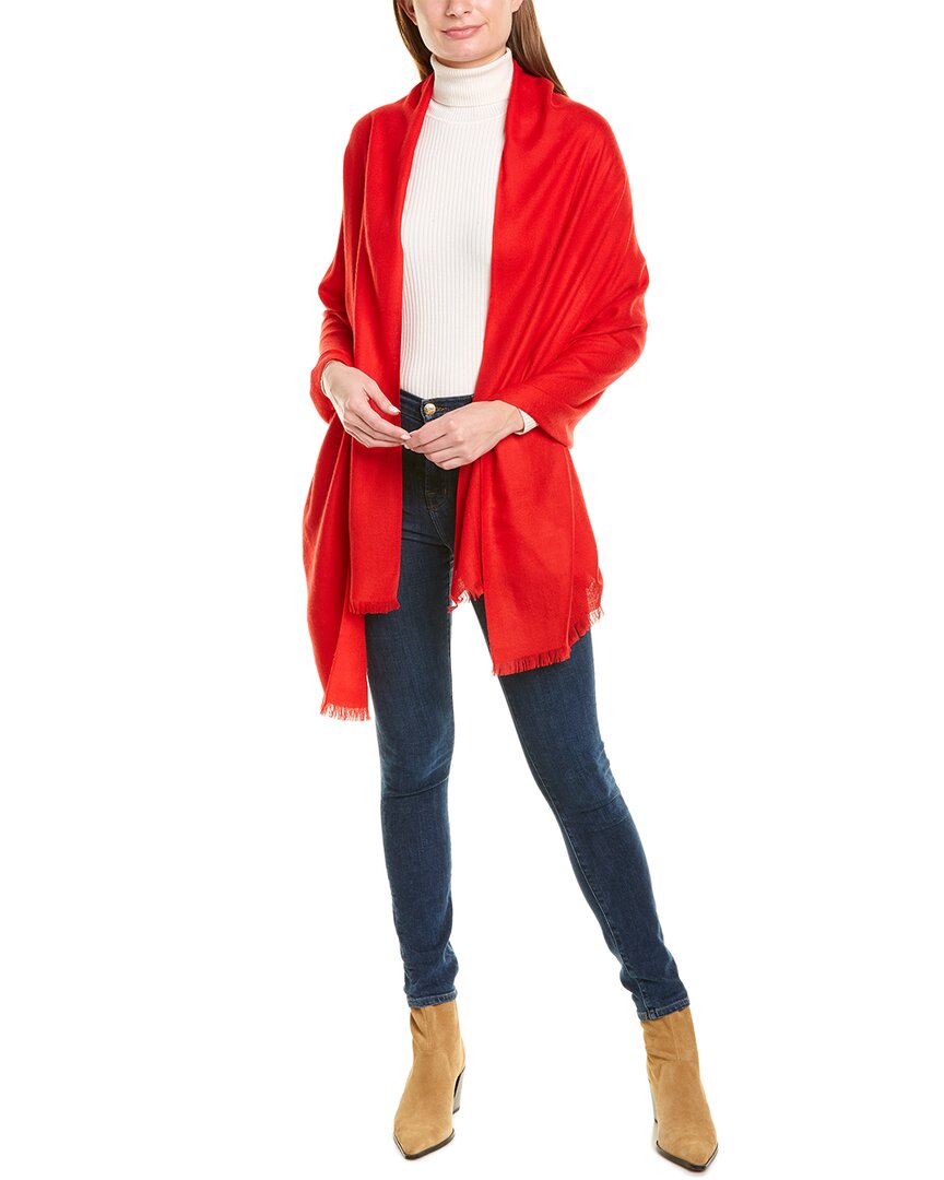 Amicale Cashmere | Womens | Solid Cashmere & Wool-Blend Wrap | Red
