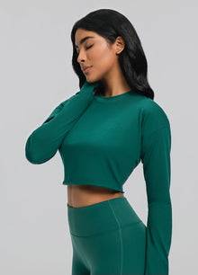 Cropped Long Sleeve | Dark Moss