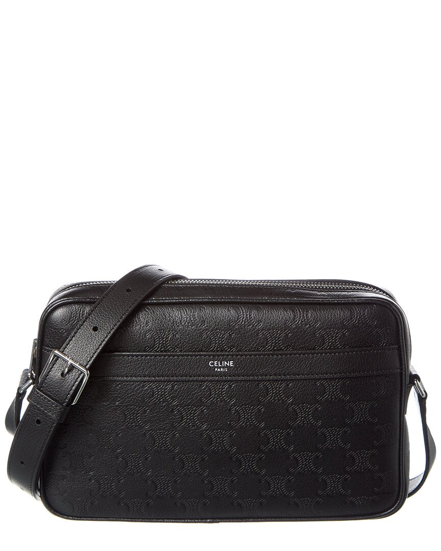 CELINE | Womens | Medium Triomphe Leather Crossbody | Black