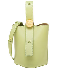 Loewe | Womens | Pebble Mini Leather Bucket Bag | Red