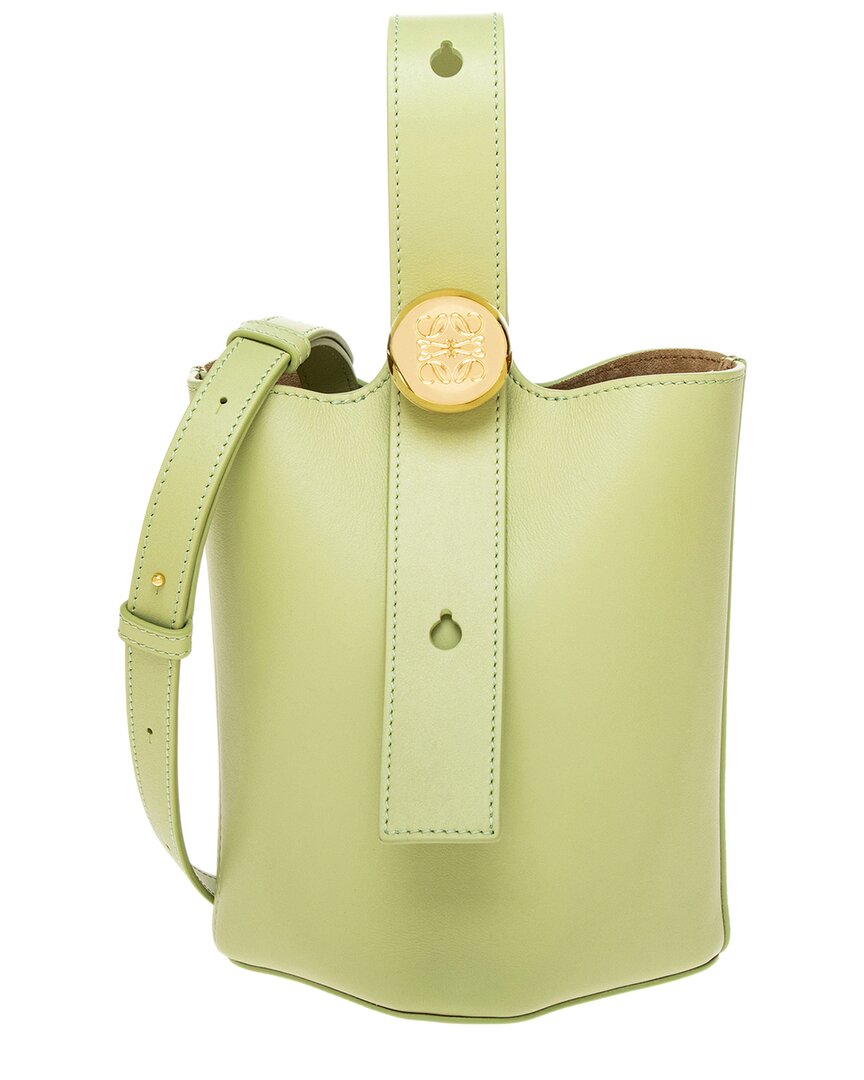 Loewe | Womens | Pebble Mini Leather Bucket Bag | Red