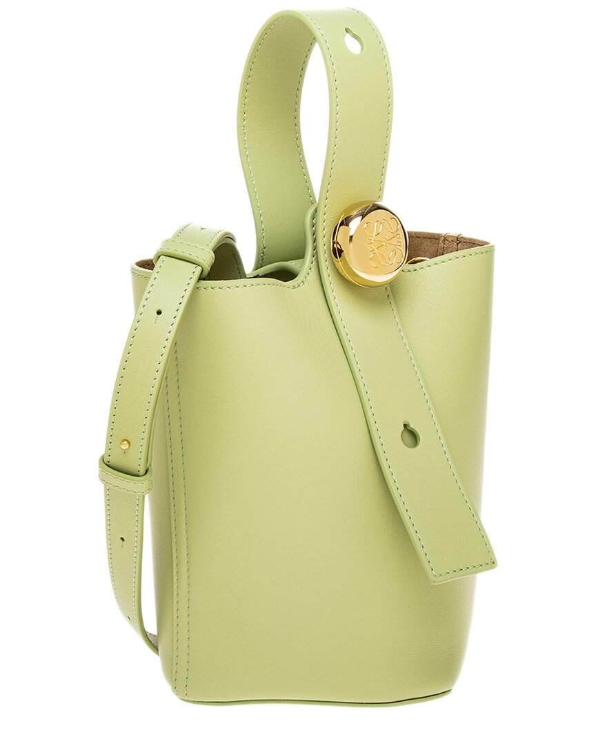 Loewe | Womens | Pebble Mini Leather Bucket Bag | Red
