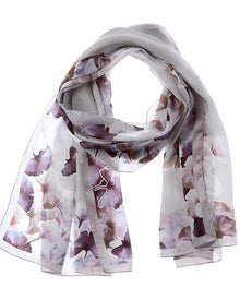 Jimmy Choo | Womens | Logo Silk Scarf | Grey Multi