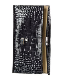TOTEME | Womens | T-Lock Croc-Embossed Leather Continental Wallet | Black