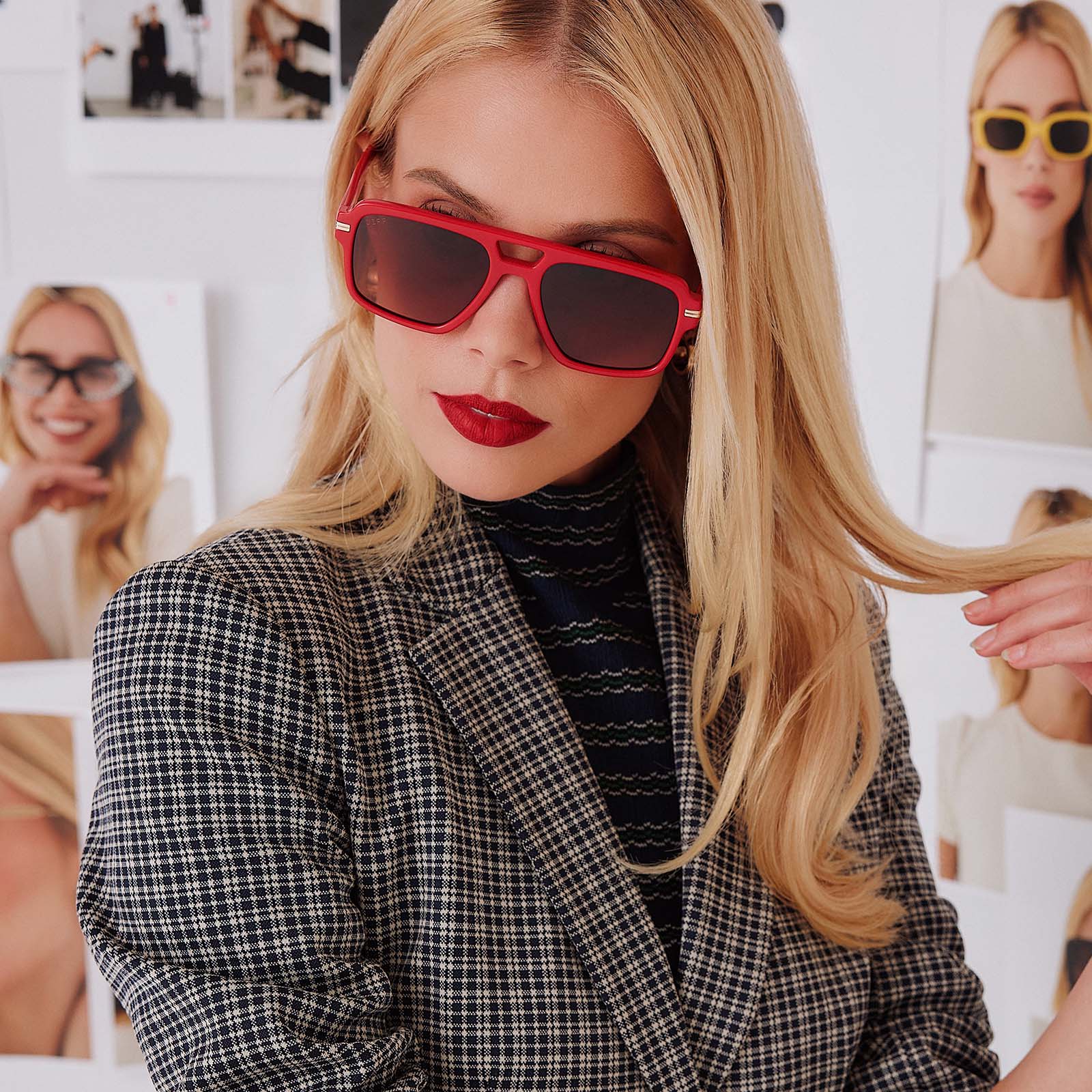 Unisex | Julien Navigator Sunglasses | Rouge Vogue | Warm Brown Gradient Lenses