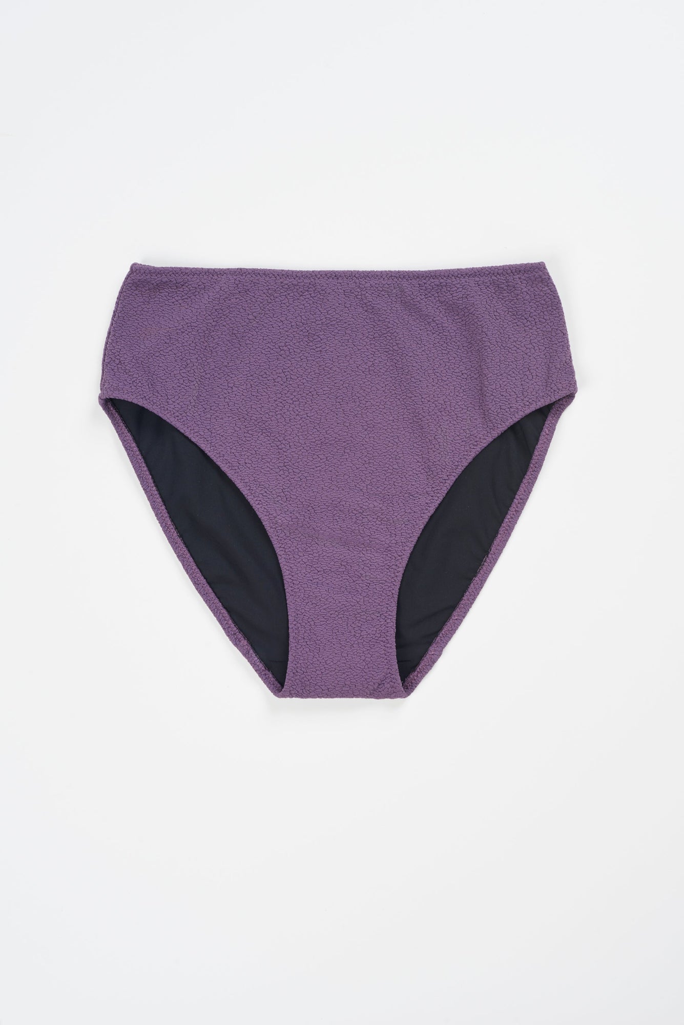 Boucle High Waist Bikini Bottom | Purple